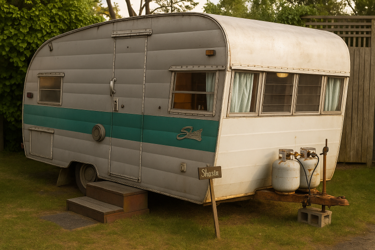 Rustic vintage trailer